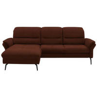 ECKSOFA in Flachgewebe Braun  - Schwarz/Braun, Konventionell, Textil/Metall (181/260cm) - Beldomo Speed