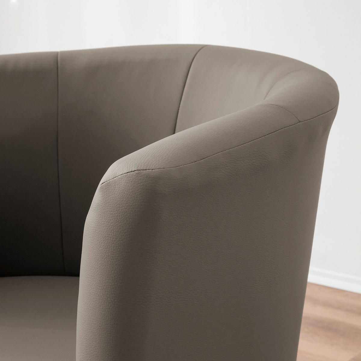 COCKTAILSESSEL Lederlook Hellbraun  - Hellbraun/Schwarz, Design, Kunststoff/Textil (66/75/56cm) - Livetastic