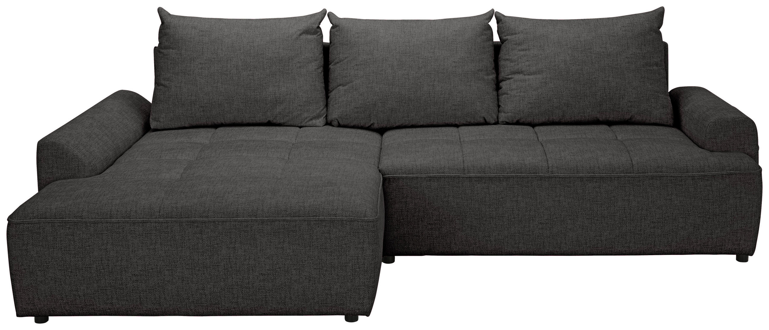 ECKSOFA Anthrazit Mikrofaser  - Anthrazit/Schwarz, KONVENTIONELL, Kunststoff/Textil (169/295cm) - Carryhome