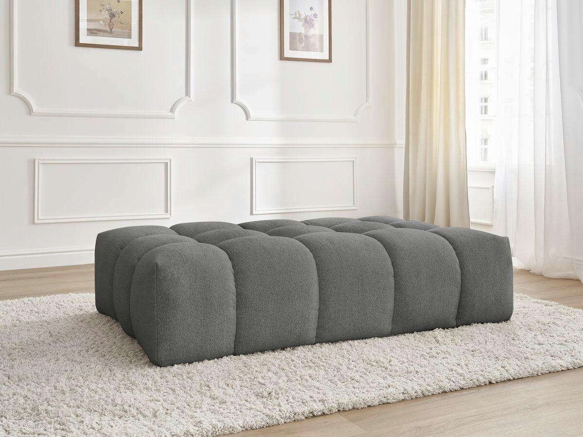 HOCKER EVEREST Flachgewebe Dunkelgrau  - Dunkelgrau/Schwarz, MODERN, Kunststoff/Textil (166/100/40cm)