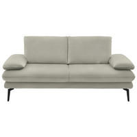 2,5-SITZER in Velours Ecru  - Ecru/Beige, Design, Textil/Metall (196/89/104cm) - Dieter Knoll