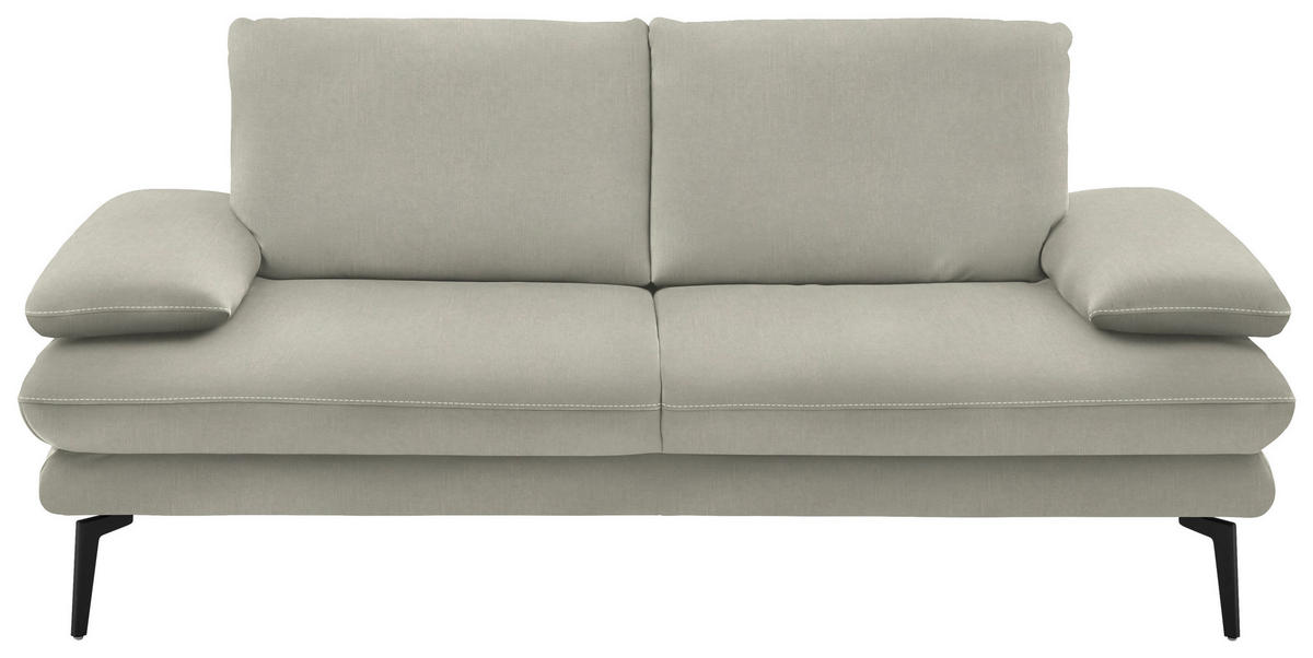 2,5-SITZER in Velours Ecru  - Ecru/Beige, Design, Textil/Metall (196/89/104cm) - Dieter Knoll