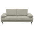 2,5-SITZER in Velours Ecru  - Ecru/Beige, Design, Textil/Metall (196/89/104cm) - Dieter Knoll