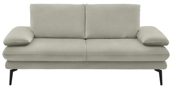2,5-SITZER in Velours Ecru - Ecru/Beige, Design, Textil/Metall (196/89/104cm) - Dieter Knoll