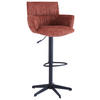 BARHOCKER Leinenoptik Rostfarben Eisen Sitzfläche 360° drehbar, automatische Rückholfunktion  - Rostfarben/Schwarz, Design, Textil/Metall (58/88-112/58cm) - Dieter Knoll