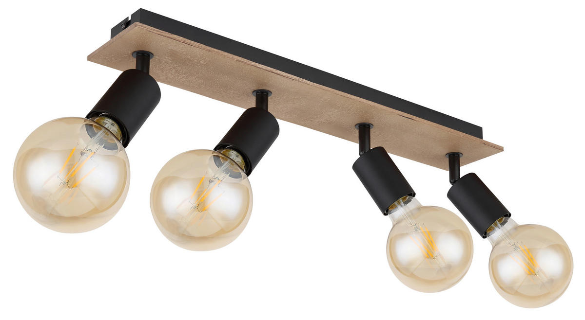 STRAHLER - Schwarz/Braun, Natur, Holz/Metall (49/9/11cm) - Globo