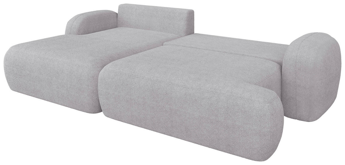 ECKSOFA Sevilla Plus in Bouclé Hellgrau  275/175 cm  - Hellgrau/Schwarz, Design, Kunststoff/Textil (275/175cm) - MID.YOU