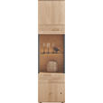 VITRINE  in massiv Kerneiche Eichefarben - Eichefarben/Anthrazit, Natur, Glas/Holz (53/206/39cm) - Valnatura