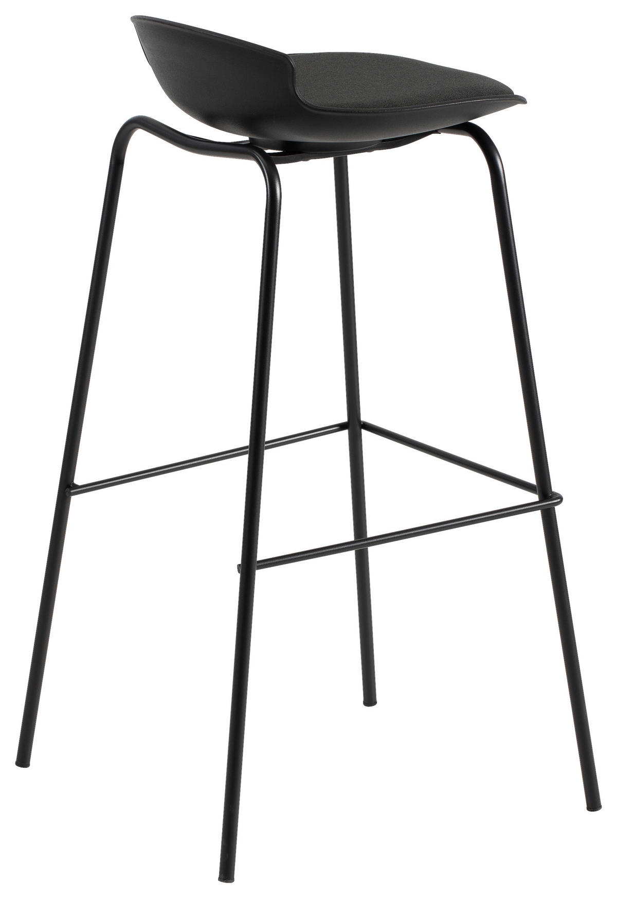 BARHOCKER in Metall, Kunststoff, Textil Schwarz  - Schwarz, Design, Kunststoff/Textil (38,5/86/42cm) - Boxxx