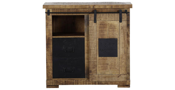 KOMMODE in 90/85/45 cm - Schwarz/Naturfarben, LIFESTYLE, Holz/Metall (90/85/45cm) - Landscape