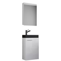 GÄSTEBAD 41 cm  - Silberfarben/Schwarz, MODERN, Keramik/Holzwerkstoff (41cm) - MID.YOU