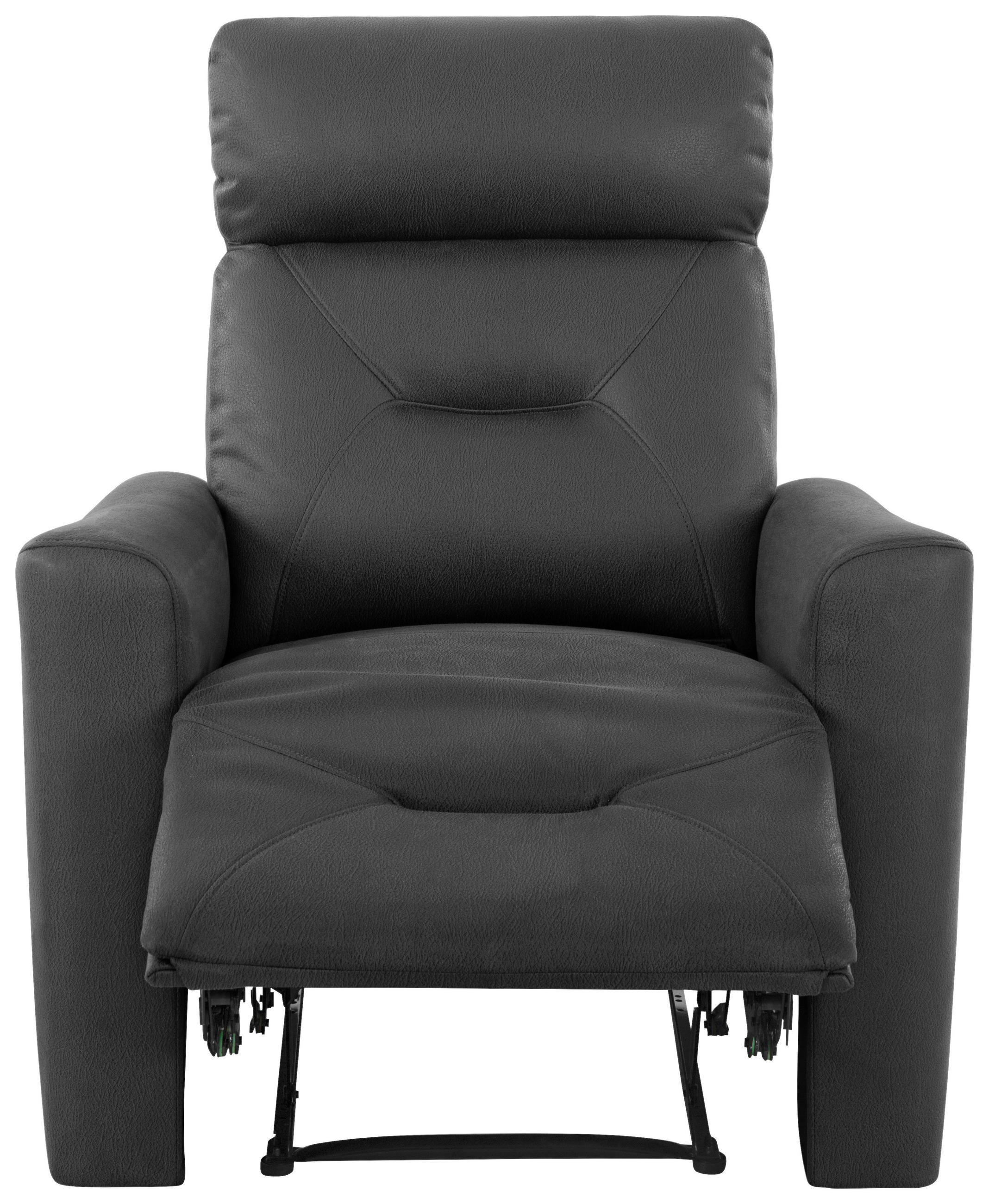 SITZGARNITUR Mikrofaser Grau  - Schwarz/Grau, Design, Textil/Metall - Livetastic