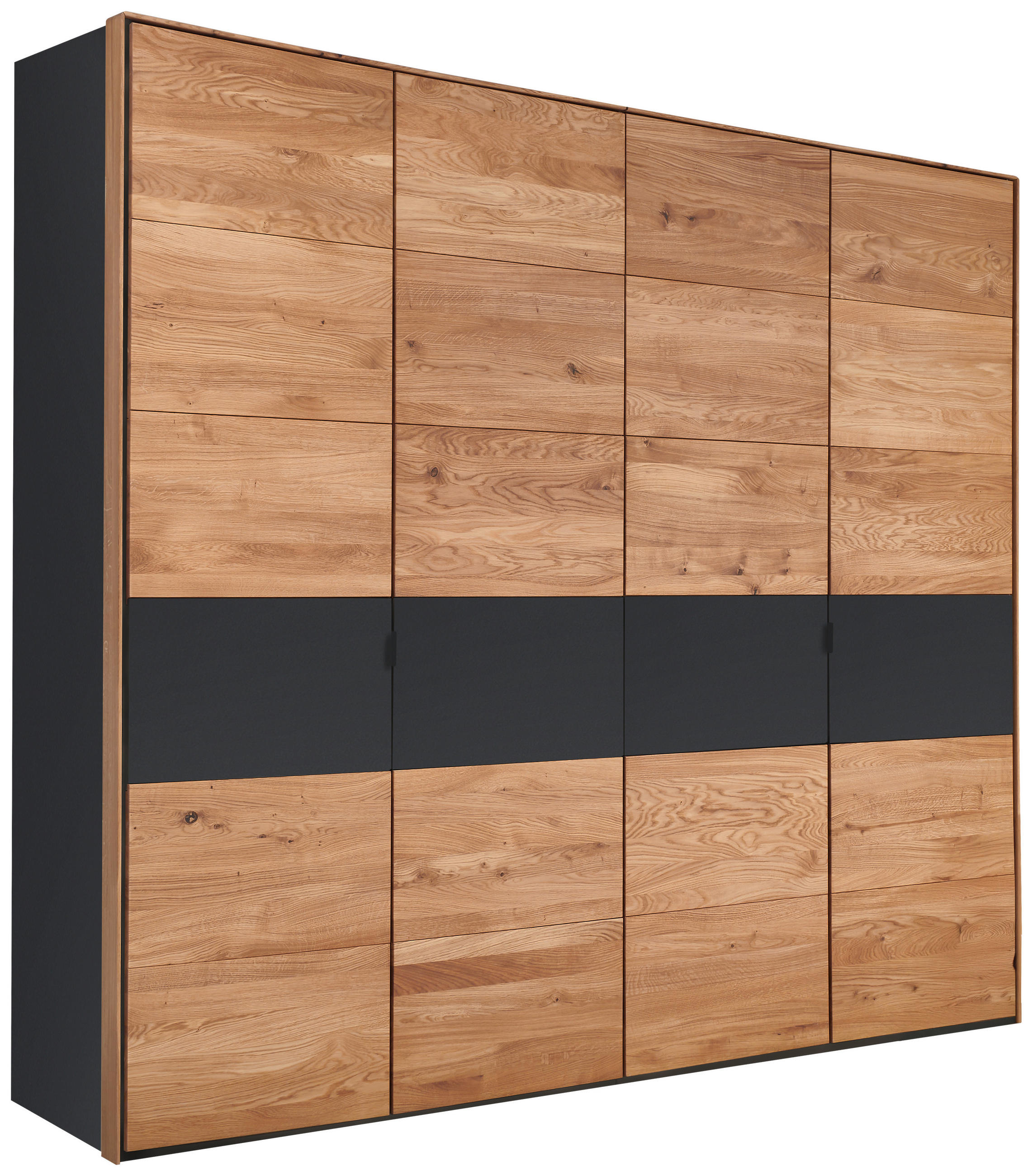 DREHTÜRENSCHRANK 245/218/60 cm,  in Anthrazit, Wildeiche, 4-türig  - Wildeiche/Anthrazit, Design, Holz/Holzwerkstoff (245/218/60cm) - Valnatura