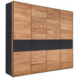 DREHTÜRENSCHRANK 245/218/60 cm,  in Anthrazit, Wildeiche, 4-türig  - Wildeiche/Anthrazit, Design, Holz/Holzwerkstoff (245/218/60cm) - Valnatura