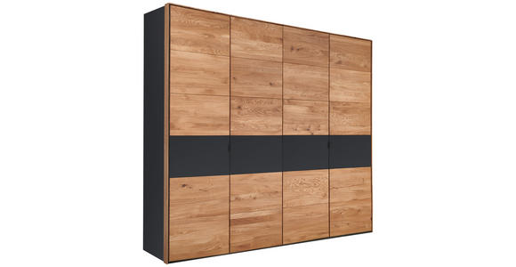 DREHTÜRENSCHRANK 245/218/60 cm,  in Anthrazit, Wildeiche, 4-türig  - Wildeiche/Anthrazit, Design, Holz/Holzwerkstoff (245/218/60cm) - Valnatura