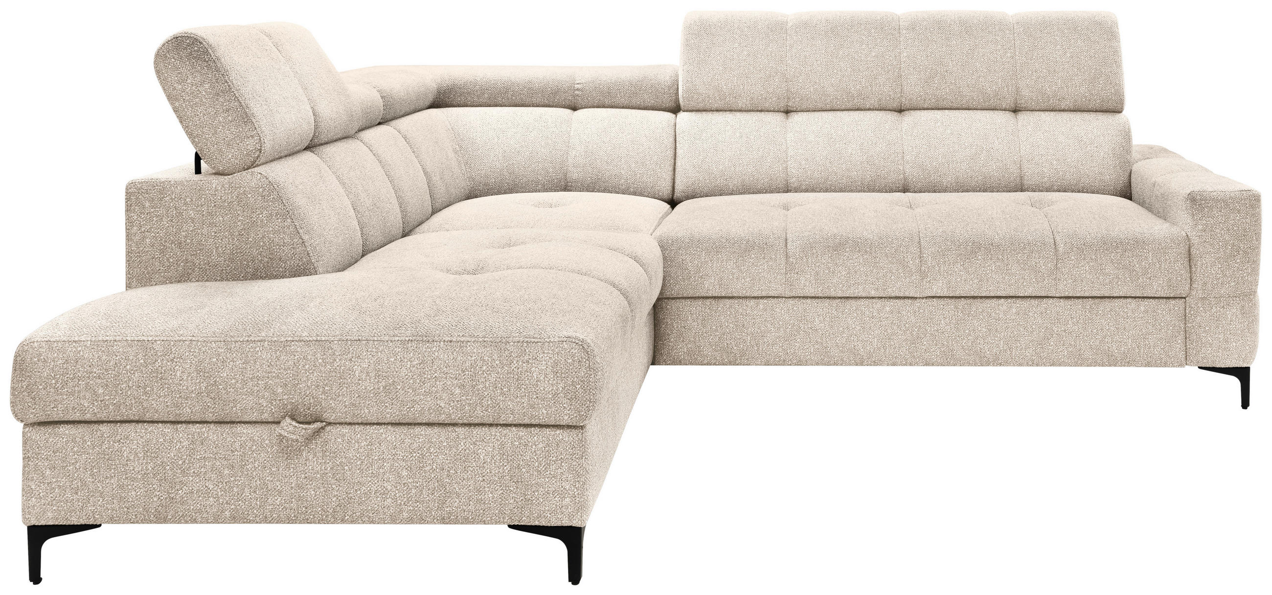 HÖRNSOFFA i struktur beige  - beige/svart, Modern, metall/textil (212/254cm) - MID.YOU