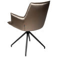 ARMLEHNSTUHL  in Eisen Lederlook  - Schwarz/Braun, Design, Textil/Metall (59/89,5/63cm) - Novel