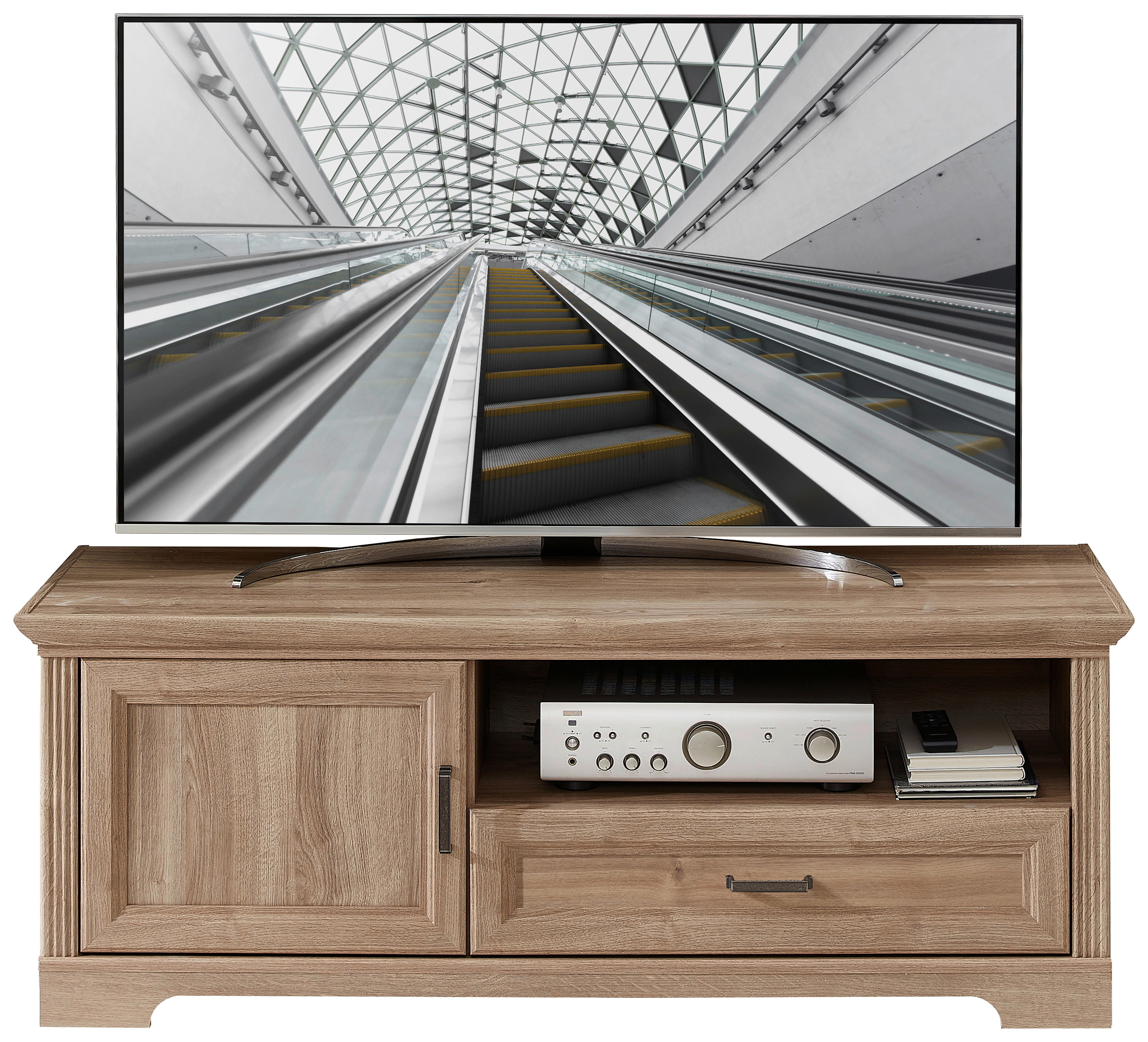 TV-RACK 143/54/51 cm  - Eichefarben, Design, Holzwerkstoff/Metall (143/54/51cm) - MID.YOU