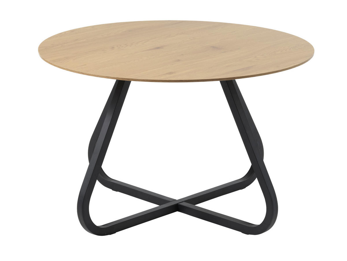 MATBORD i trämaterial 120/120/75 cm   - svart/ekfärgad, Basics, metall/trämaterial (120/120/75cm) - Boxxx