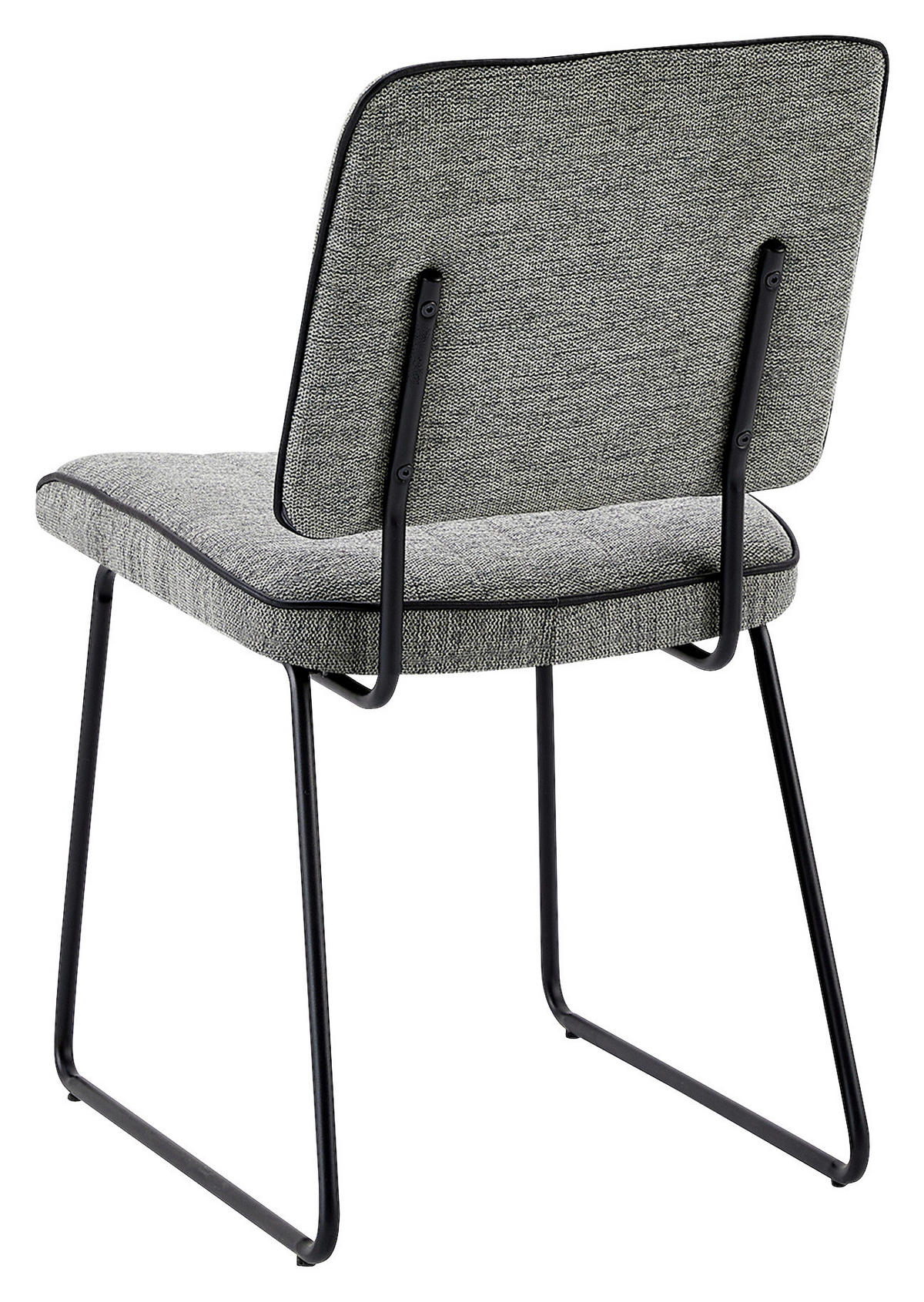 STUHL-SET 2 Stück  in Stahl Webstoff  - Schwarz/Grau, MODERN, Textil/Metall (45/83/61cm) - MID.YOU