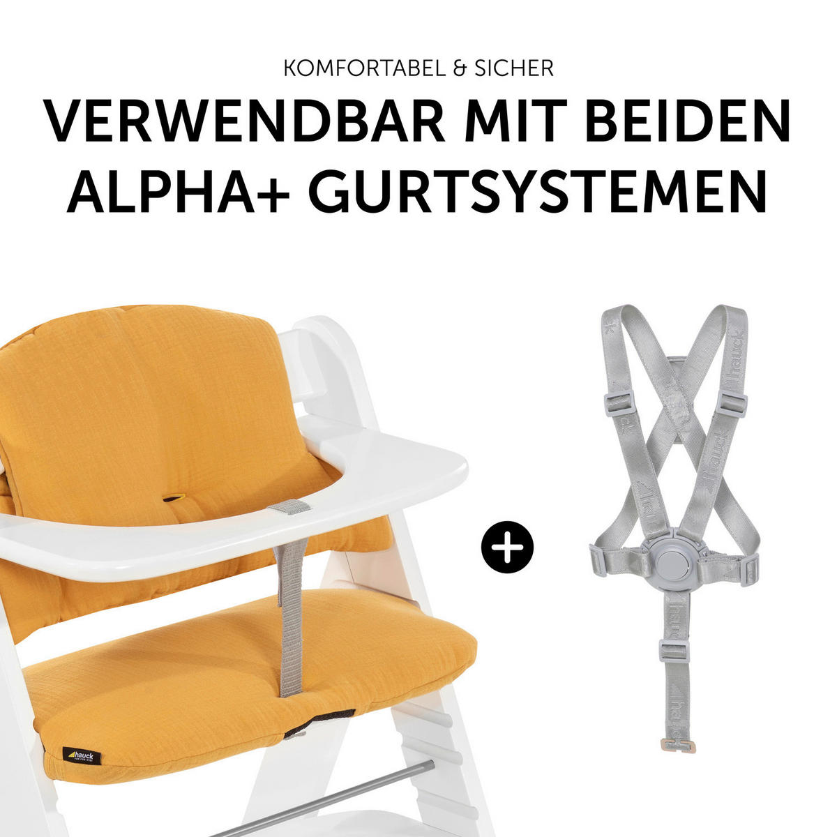 HOCHSTUHLEINLAGE HIGHCHAIRPAD SELECT  - Currygelb, Trend, Textil (27/47/8cm) - Hauck