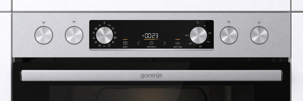 EINBAUHERD 739117  - Silberfarben, Trend, Glas/Metall (59,5/59,5/56,4cm) - Gorenje
