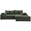 ECKSOFA in Cord Grün  - Schwarz/Grün, Modern, Kunststoff/Textil (278/200cm) - Livetastic