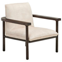 SESSEL in Struktur Walnussfarben  - Walnussfarben/Creme, Design, Holz/Textil (74/76/75cm) - Livetastic