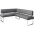 ECKBANK in Chromfarben, Grau - Chromfarben/Grau, Design, Leder/Metall (165/206cm) - Novel ECKBANK in Chromfarben, Grau - Chromfarben/Grau, Design, Leder/Metall (165/206cm) - Novel
