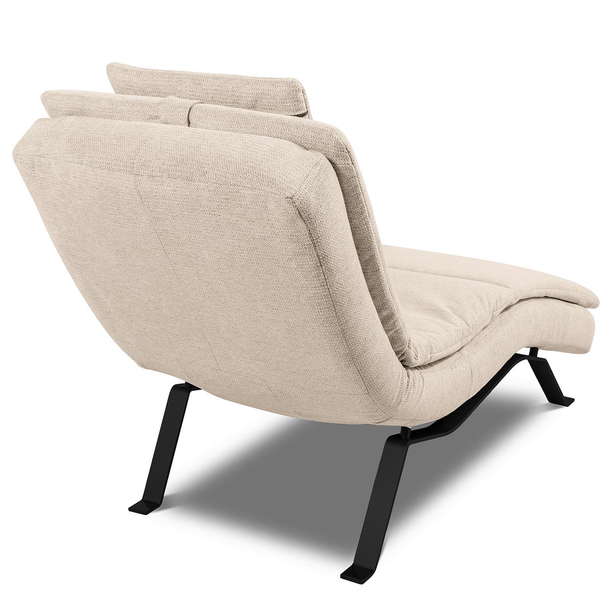 RELAXLIEGE Echtleder Beige  - Beige/Schwarz, Design, Leder/Metall (65/95/171cm) - Celina Home