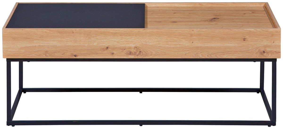 COUCHTISCH 110/50/40 cm rechteckig Schwarz, Eiche Artisan  - Schwarz/Eiche Artisan, Design, Holzwerkstoff/Metall (110/50/40cm) - Livetastic