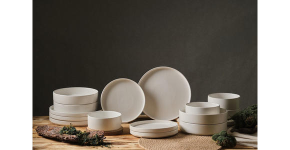 KOMBISERVICE Kyoto striscia 16-teilig  - Weiß, Trend, Keramik - Novel