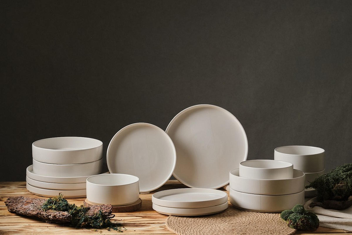 KOMBISERVICE Weiß Kyoto striscia 16-teilig 4 Personen  - Weiß, Trend, Keramik - Novel