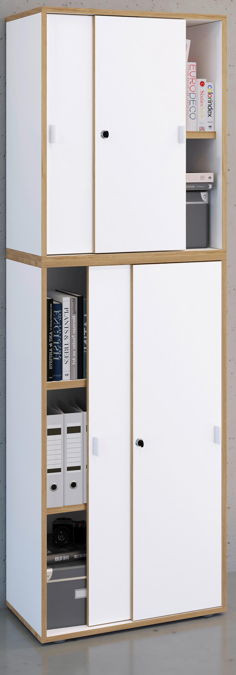 AKTENSCHRANK 60/183/37 cm  - Honigeiche/Weiß, Design, Holzwerkstoff (60/183/37cm) - MID.YOU