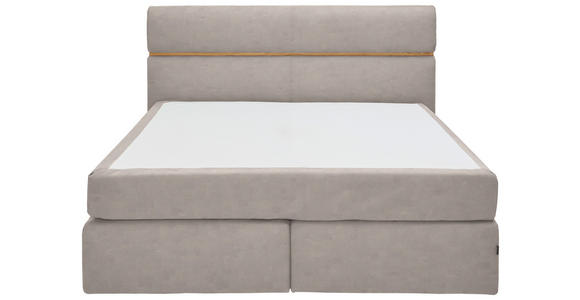 BOXSPRINGBETT 180/200 cm in Eichefarben, Graubraun - Eichefarben/Graubraun, KONVENTIONELL, Holz/Kunststoff (180/200cm) - Dieter Knoll