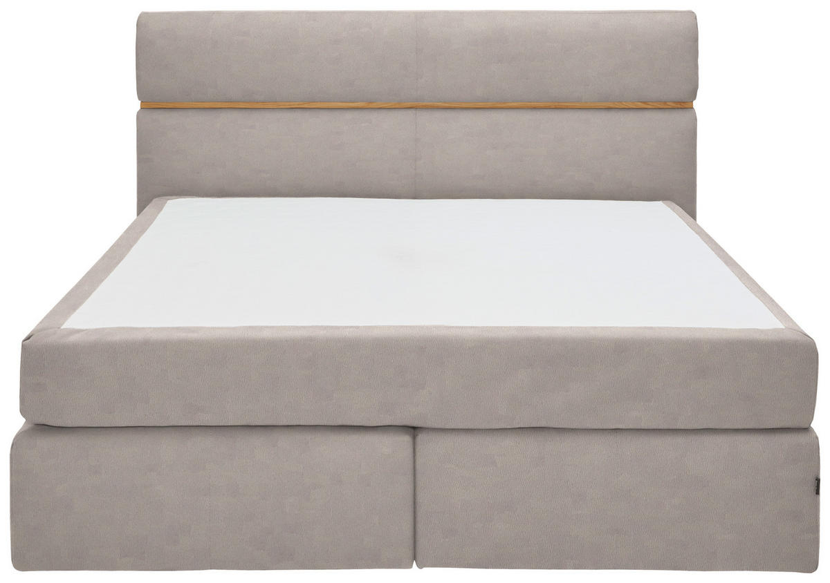 BOXSPRINGBETT 180/200 cm  in Eichefarben, Graubraun  - Eichefarben/Graubraun, Konventionell, Holz/Kunststoff (180/200cm) - Dieter Knoll