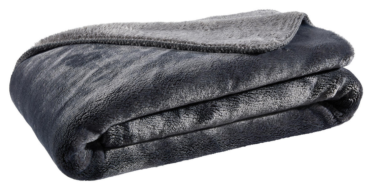 WOHNDECKE KREPPA 150/200 cm  - Anthrazit, Basics, Textil (150/200cm) - Dieter Knoll