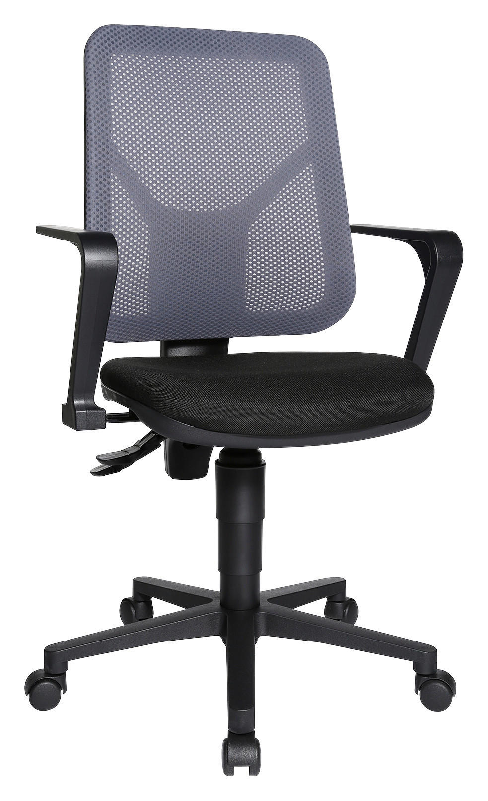 DREHSTUHL  in Flachgewebe, Netz Grau, Schwarz  - Schwarz/Grau, MODERN, Kunststoff/Textil (46/97-109/46cm) - Topstar