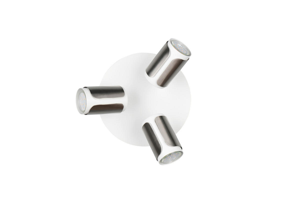 STRAHLER 30/16 cm   - Weiß/Nickelfarben, KONVENTIONELL, Metall (30/16cm) - Trio Leuchten