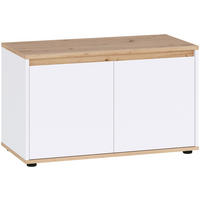 GARDEROBNA KLOP bela, hrast artisan - bela/hrast artisan, Moderno, leseni material (83,4/50/41,2cm) - Carryhome