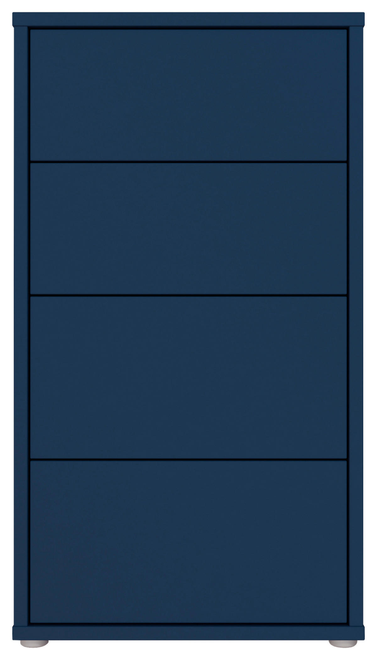 KOMMODE , 55/99/35 cm, 4 Schublade(n)  - Silberfarben/Dunkelblau, Trend, Holzwerkstoff/Kunststoff (55/99/35cm) - Carryhome