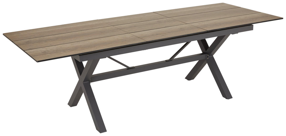 GARTENTISCH 180 -240/89/75 cm  - Anthrazit/Braun, MODERN, Kunststoff/Metall (180 -240/89/75cm) - Amatio