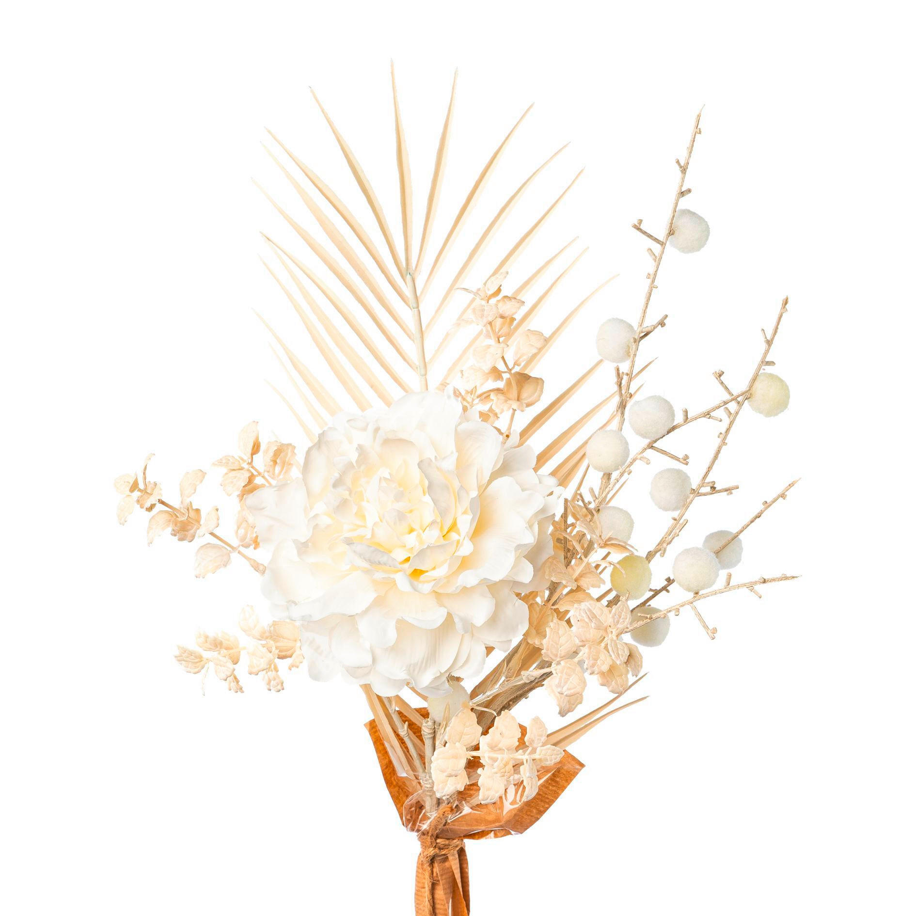 PFINGSTROSE Pfingstrose  - Creme/Braun, Trend, Kunststoff (58cm)