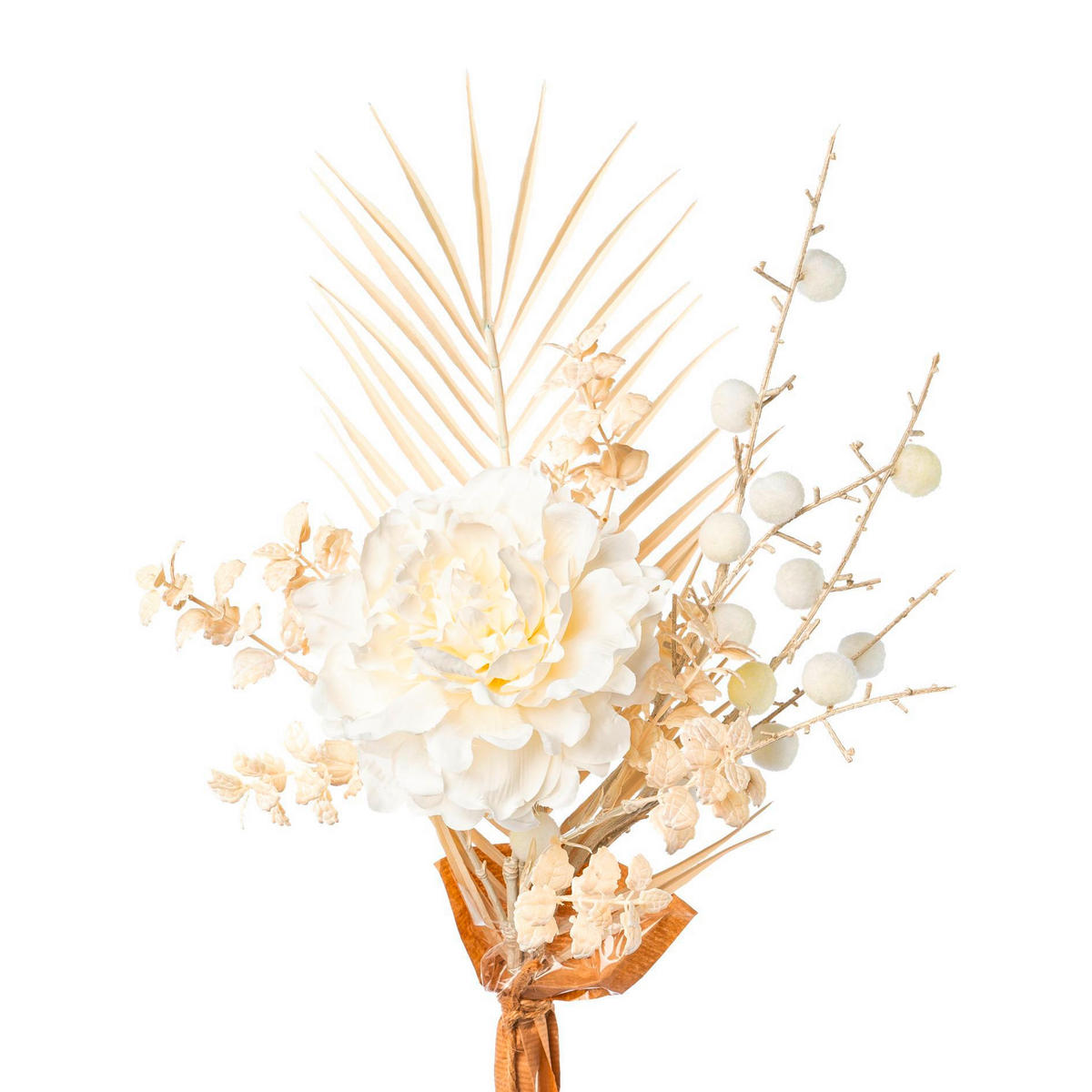 PFINGSTROSE Pfingstrose  - Creme/Braun, Trend, Kunststoff (58cm)