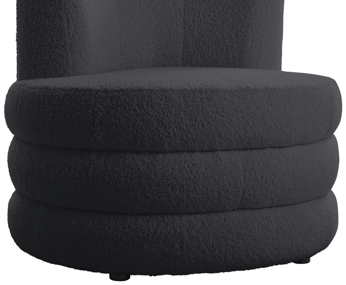 DESIGNSESSEL in Flachgewebe, Teddystoff Dunkelgrau  - Edelstahlfarben/Dunkelgrau, Trend, Textil/Metall (90/82/85cm) - Livetastic