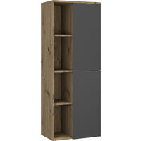 MIDI SKŘÍŇKA, antracitová, barvy dubu, 50/132/32 cm - barvy dubu/antracitová, Moderní, kompozitní dřevo/sklo (50/132/32cm) - Stylife