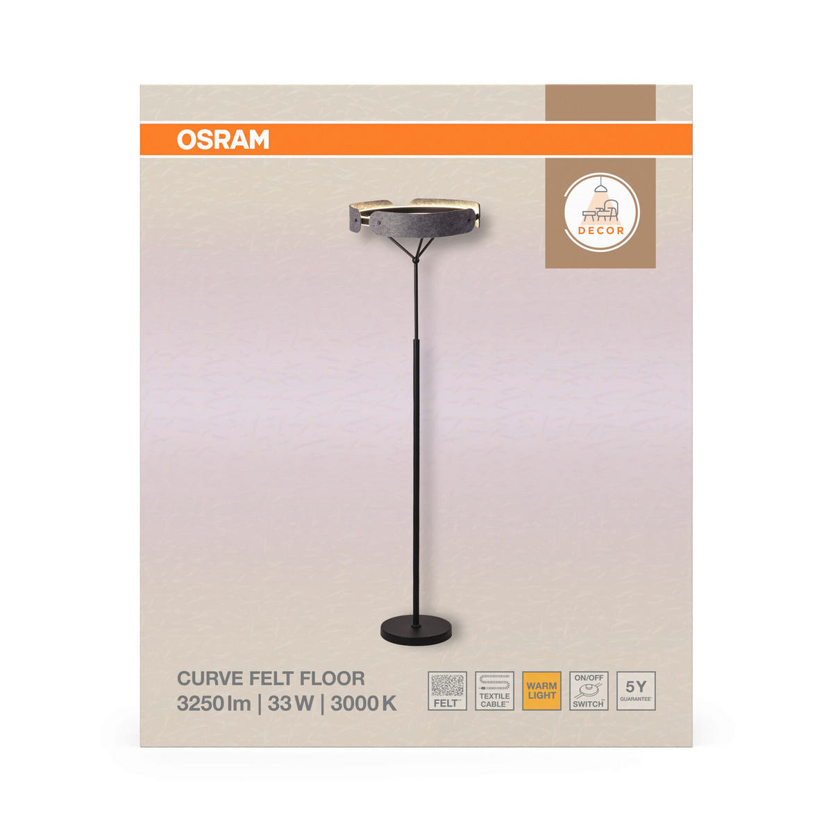 LED-STEHLEUCHTE 43/150 cm   - Dunkelgrau, Basics, Kunststoff/Textil (43/150cm) - Osram