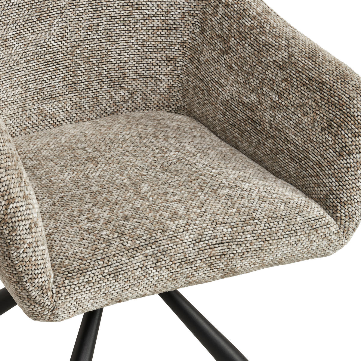 ARMLEHNSTUHL Eisen Webstoff  - Schwarz/Braun, Modern, Textil/Metall (63/83/60cm) - MID.YOU