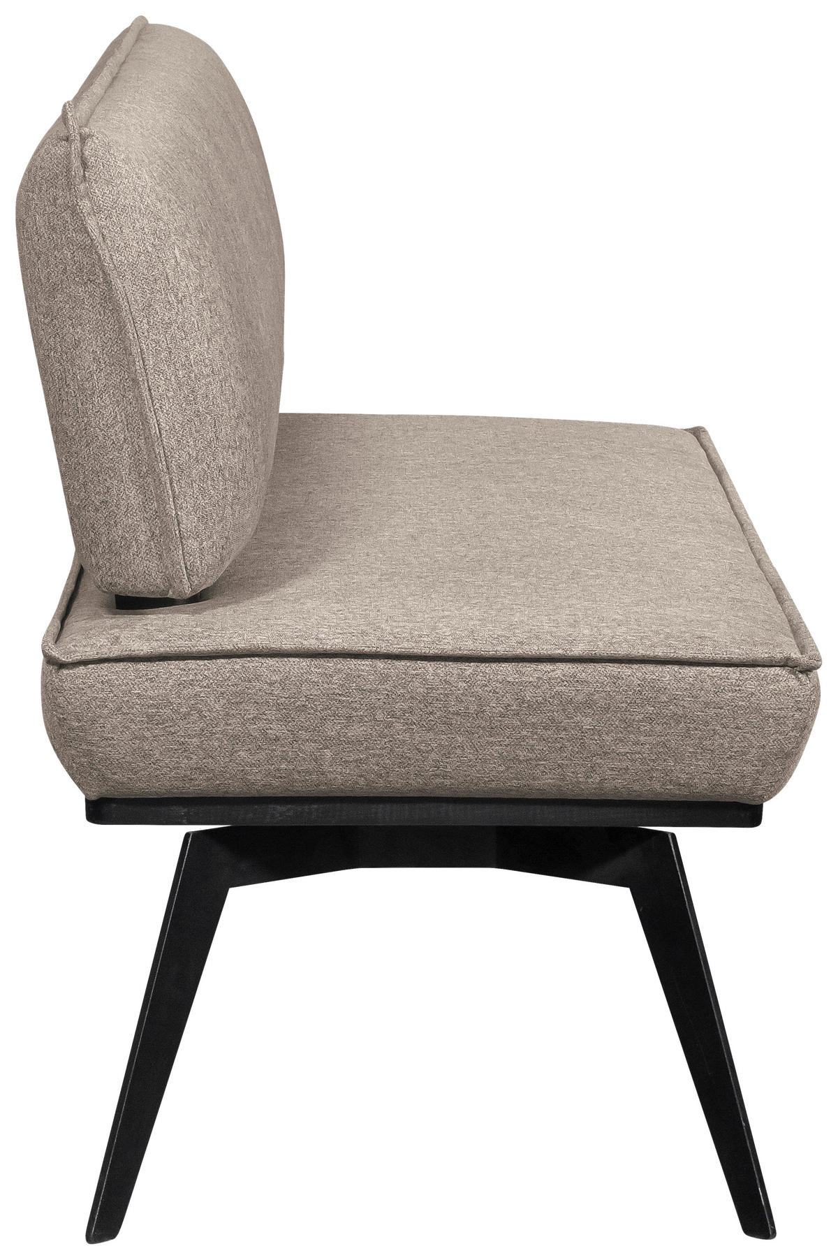 SITZBANK 153/90/65 cm Webstoff Taupe, Schwarz Buche massiv  - Taupe/Schwarz, Basics, Holz/Textil (153/90/65cm) - Carryhome