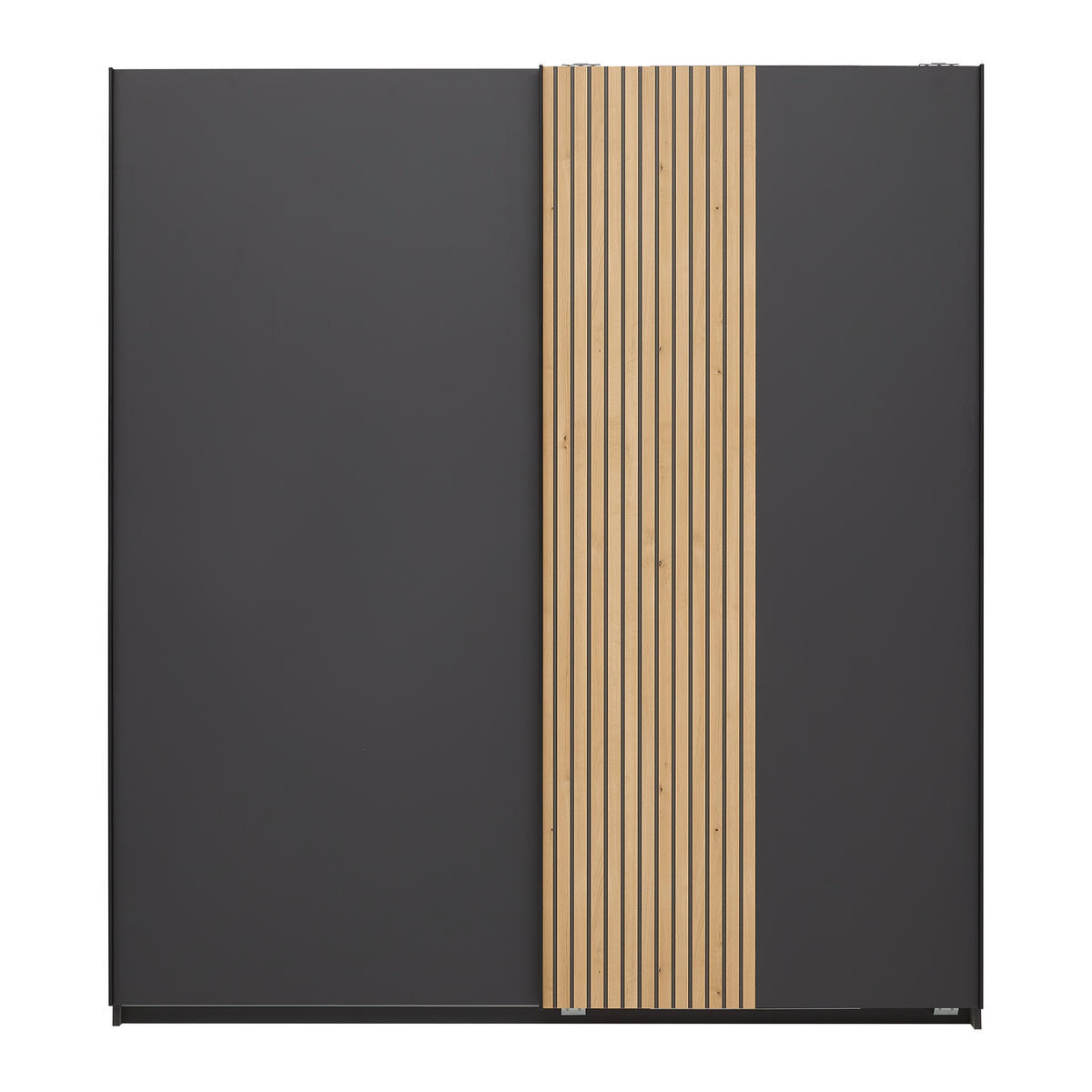 GARDEROB MED SKJUTDÖRRAR 180/198/65 cm 2-dörrar - grafitfärgad/svart, Klassisk, metall/trämaterial (180/198/65cm) - Carryhome